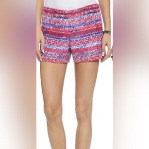 Tory Burch Silk Mini Shorts Size 4 Knit Print Resort Luxe Designer High Waisted